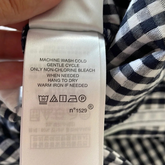 Ralph Lauren Check Cotton Poly Blend Cropped Pants Navy + White Sz 8 - Picture 6 of 10